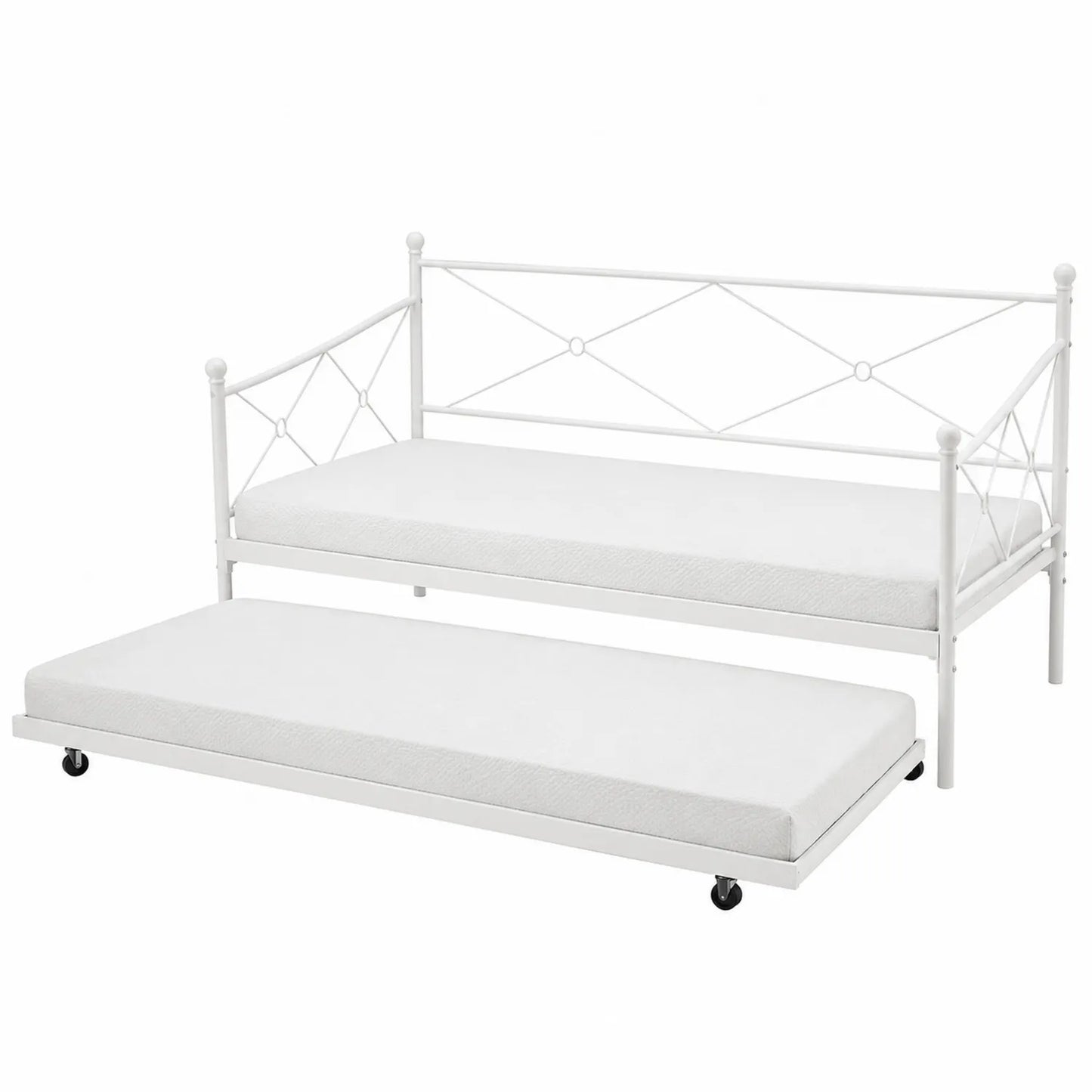 Cama nido de metal con colchones incluidos 90x190 cm