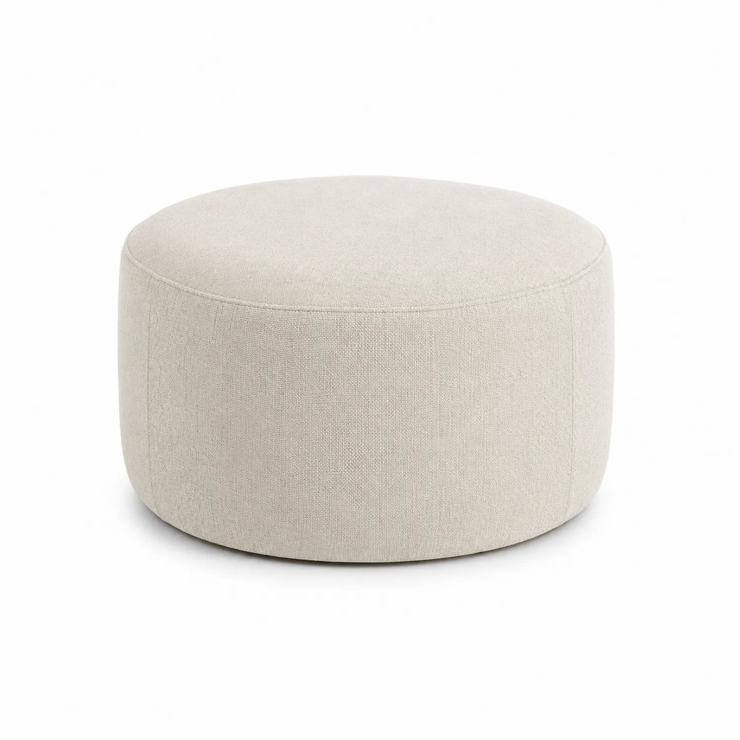 Puf redondo de poliéster Beige 60 cm