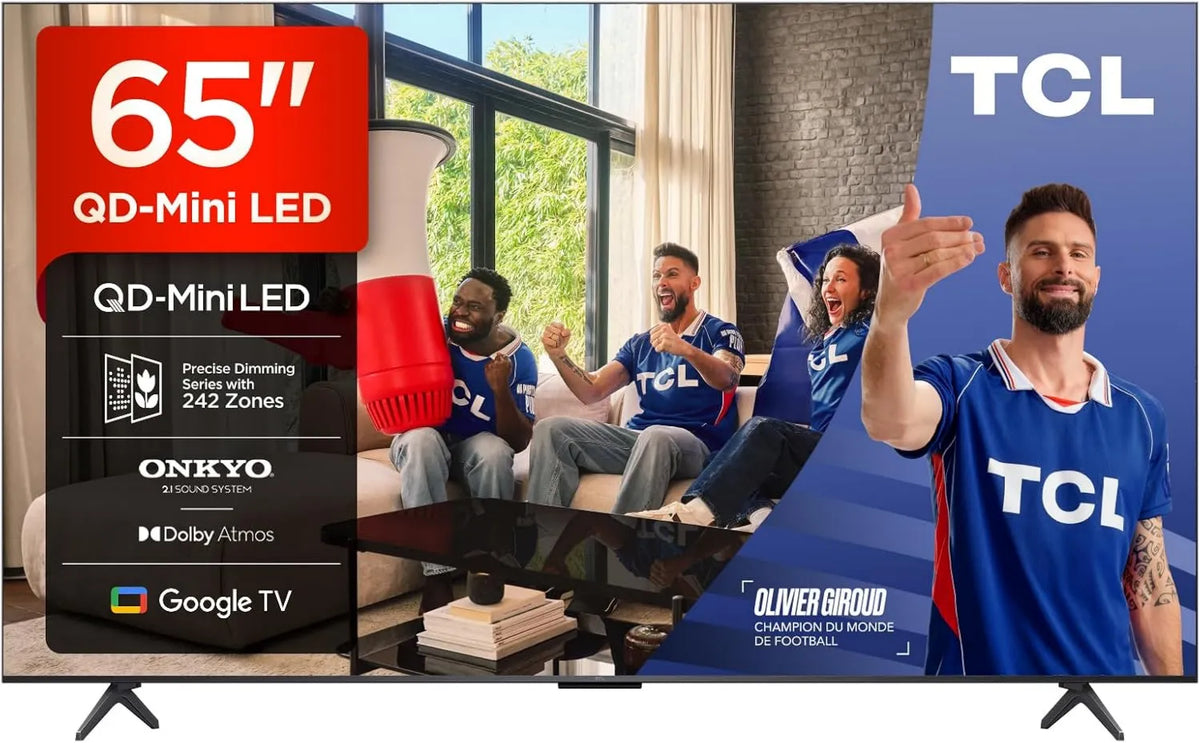 Google 65Q6C 1000nits Smart TV, 144 Hz, TV, 4K UHD, HDR, Dolby Vision IQ e Atmos, sistema Audio Onkyo 2, Motion Clarity Pro 144Hz, TCL 65Q6C