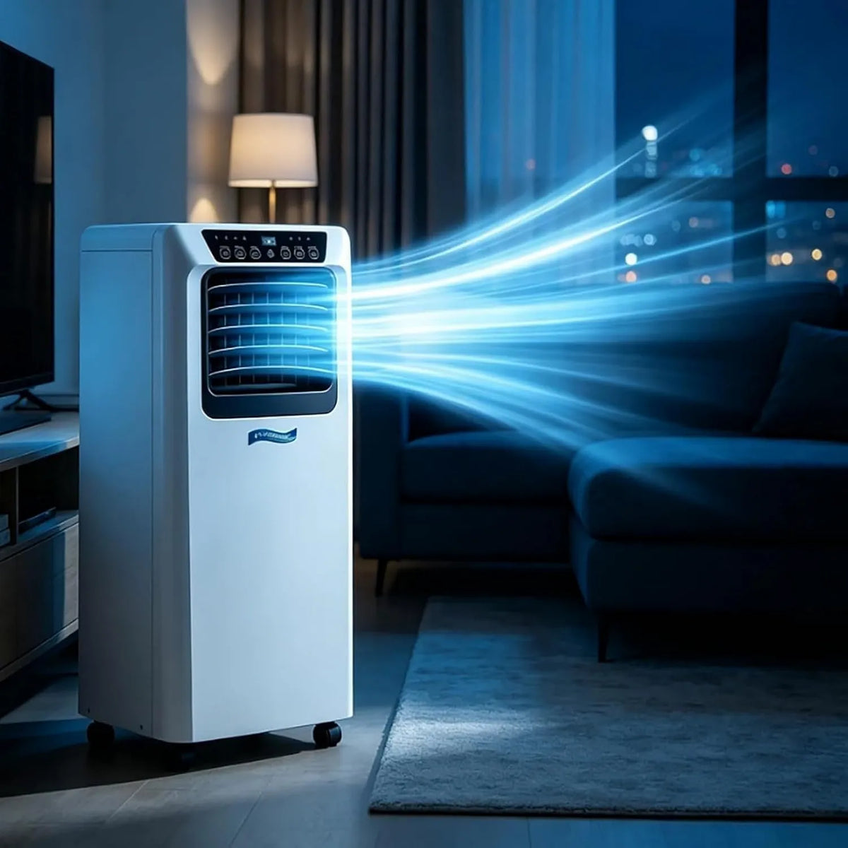 WOMGKDA Ar condicionado, portátil, silencioso, 9000btu, atualização de ar com Dehumidifier e ventilador