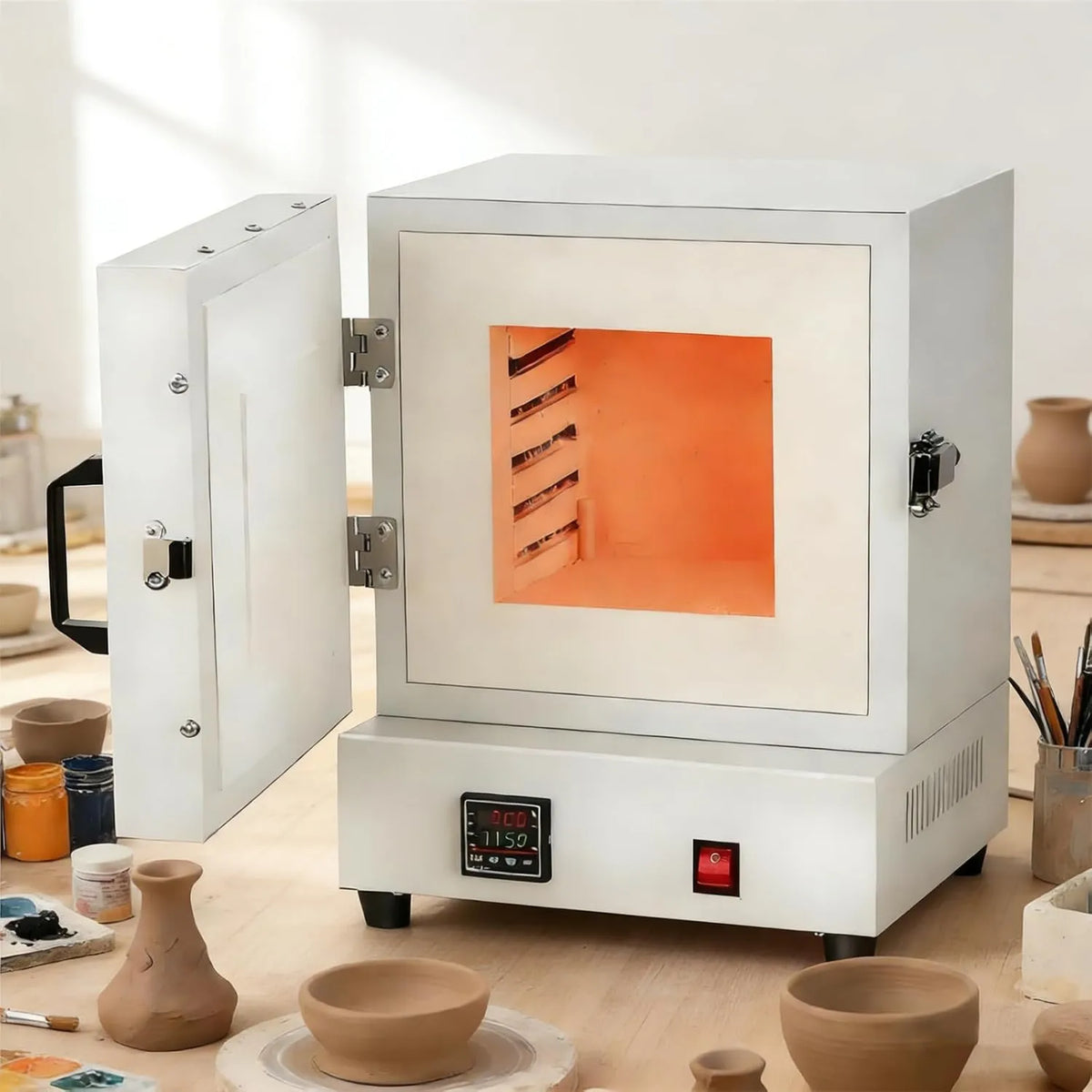 KONGQxIAA Forno elétrico, 2000 W, profissional, fusão de metais, forno fechado para queima de jóias, tratamento térmico, Fritting cerâmica & Laboratório
