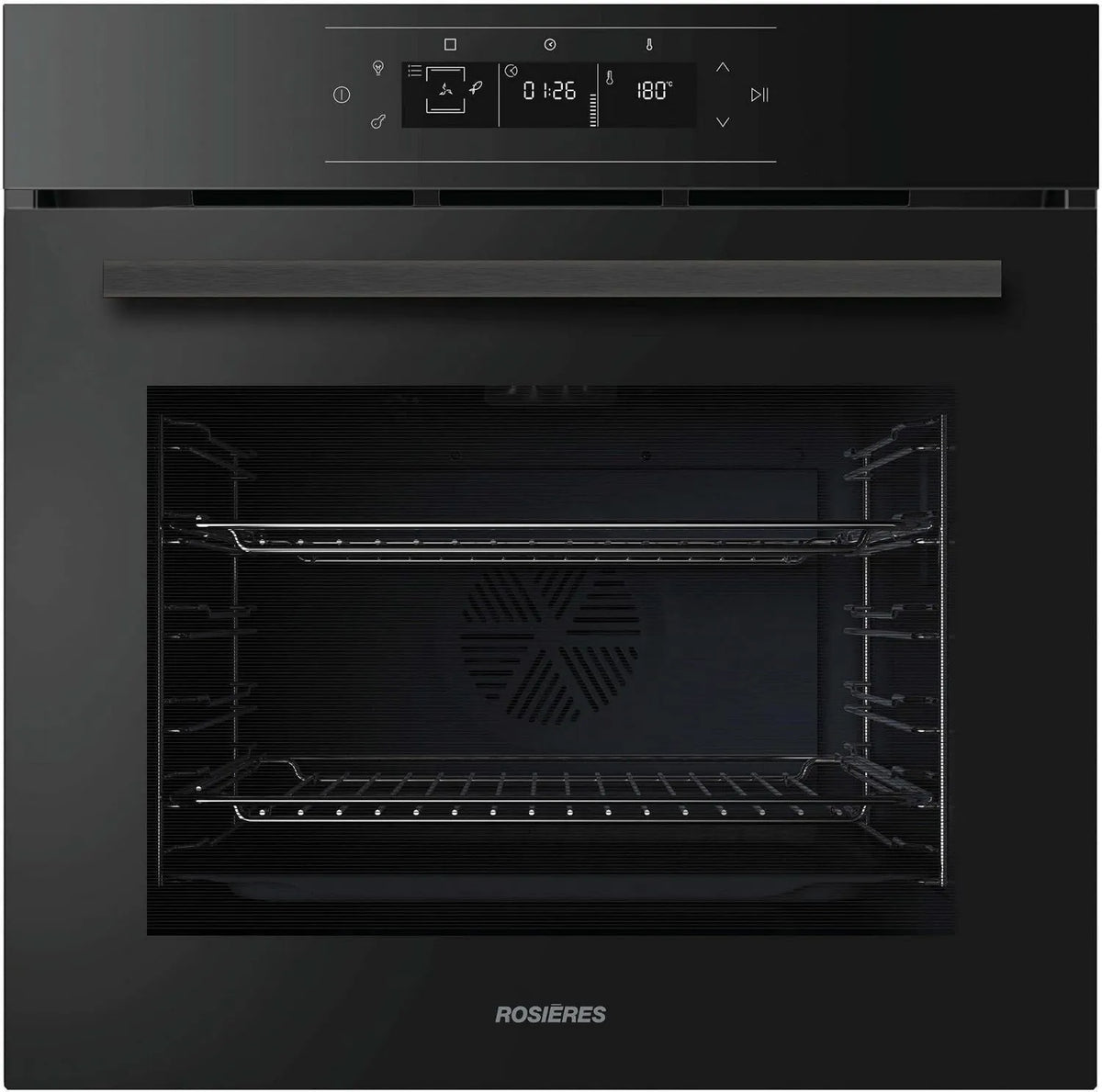 Rosieres Forno elétrico RO6T5G3YTB, 78 L, preto, preto forno de pirólise 78L anéis de assação RO6T5G3YTB