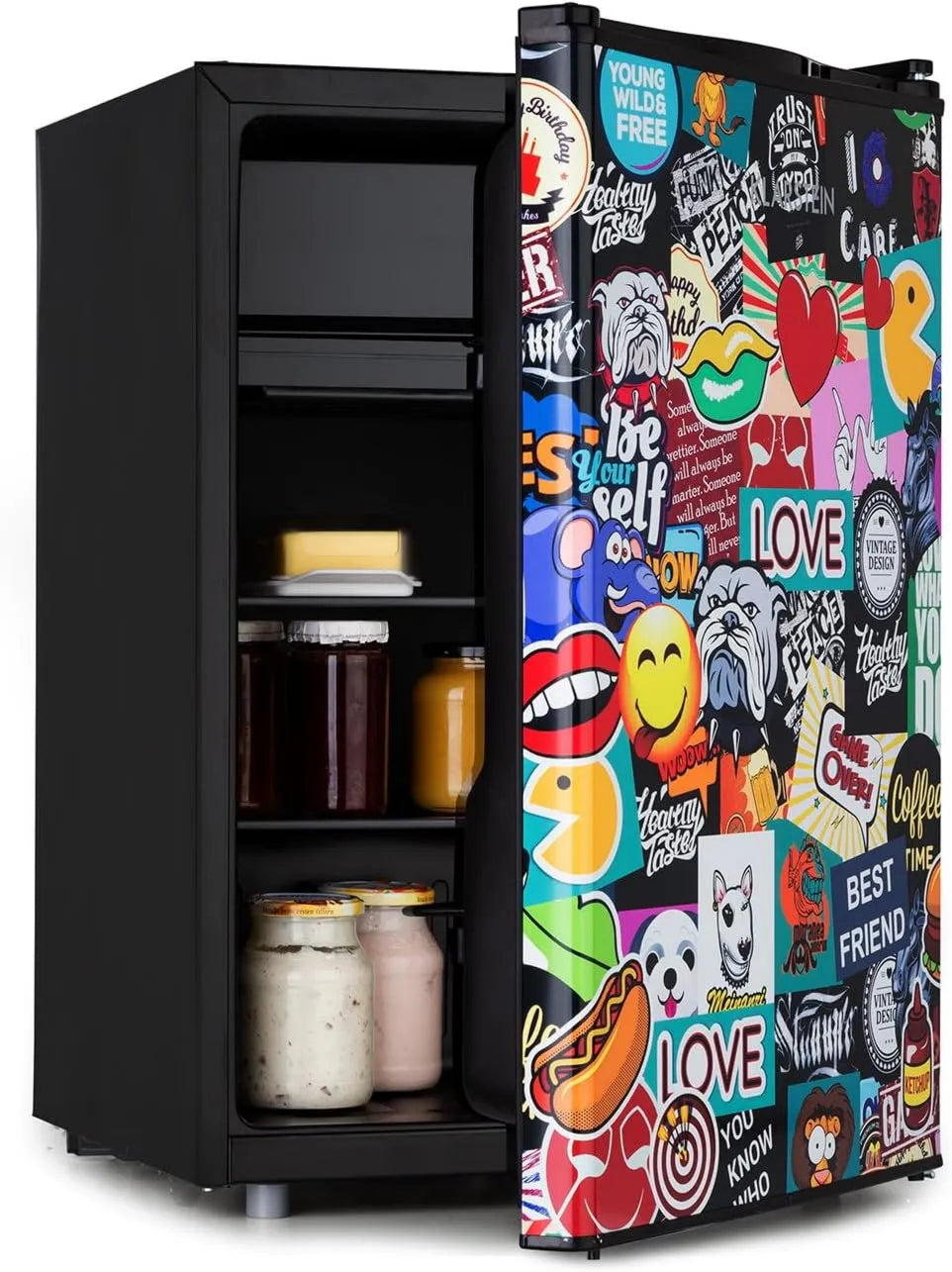KLARSTEIN Congelador, 70 L, 42 dB, classe energética D, congelador, armário congelador, preto, porta com adesivo impresso BD