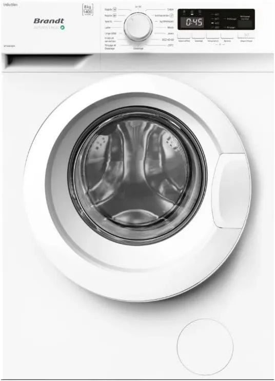Máquina de lavar roupa WFB383QW, 15 programas, 8 kg, silencioso, incluindo mod, A máquina de lavar portinhola BRANDT WF383QW oferece capacidade e velocidade de 8 kg