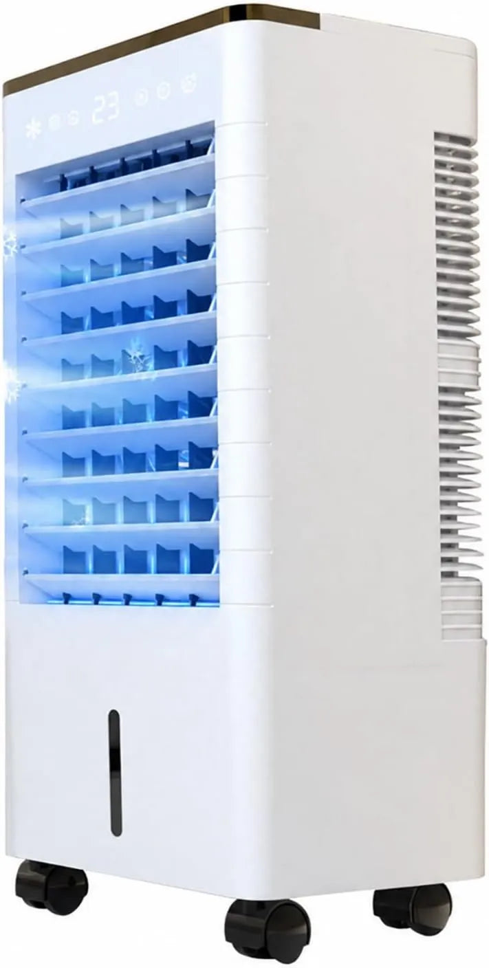 FQWYNMZ Ar condicionado, portátil, rodas móveis, toque, temporizador, 3 velocidades, temporizador de 12 horas, ventilador de refrigeração Evaporativo para 3