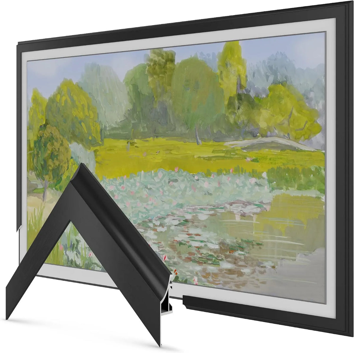 Frame My TV Samsung Smart TV, 32 polegadas, TV, compatível com moldura de TV 2021-2024, Deco Alloy TV frame, preto moldura anodizada compatível apenas