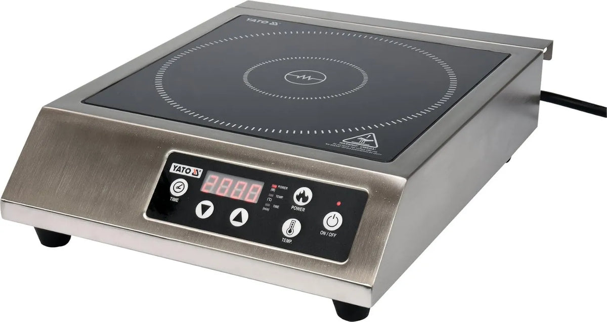 Placa de indução, 3500 W, Mesa de cozinha de indução, Profissional, Aço inoxidável, placa de cozinha de indução digital Yato