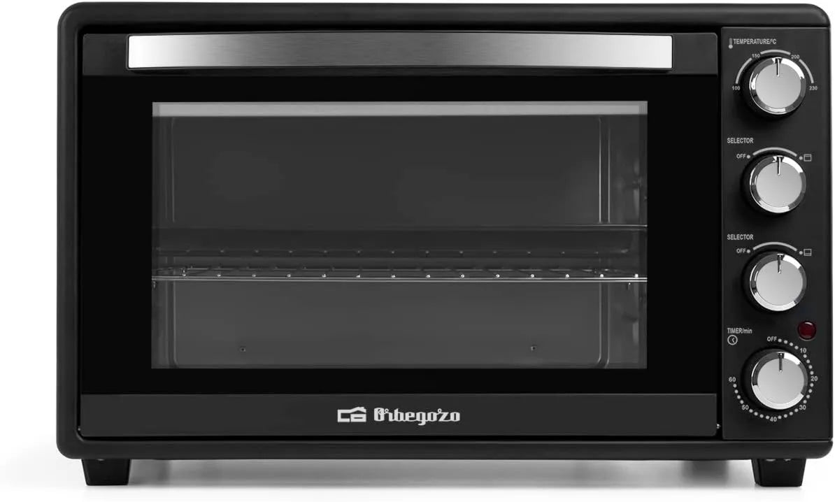 Forno elétrico, 45 L, 2000 W, temporizador, termostato, Orbegozo HCI 5045, 45 litros, indicador de luz, Amazon Exclusive