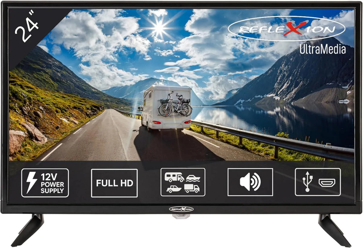 Reflexion Smart TV, 60 cm, 230 V, TV, Reflexão LED2425, sintonizador triplo DVB-T2, S2, DVB-S2, Full HD, camping, gravação PVR, Caminhão 12, Camping-Car