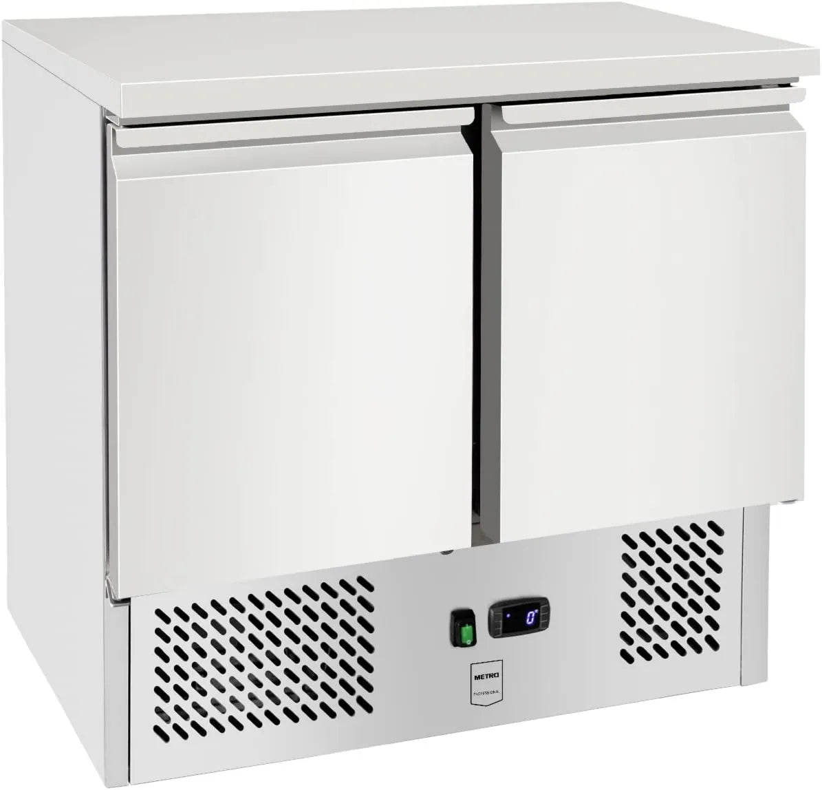 METRO Professional Mesa refrigerada profissional GSF3600, 90 x 70 x 88 cm, 169 L, 220 W, aço inoxidável, prata, aço inoxidável, estático frio, com bloqueio