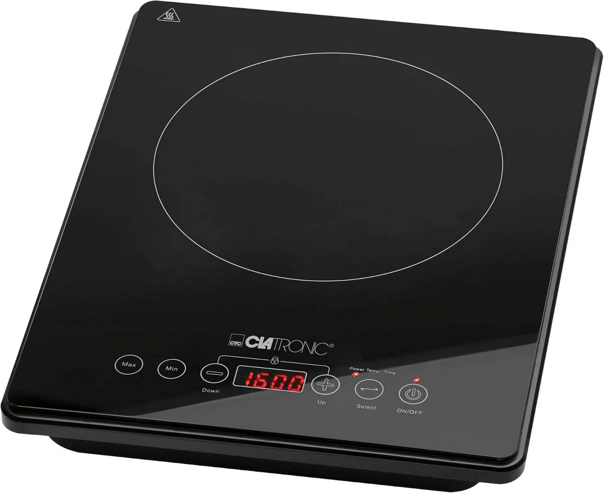 Placa de indução, mesa de cozinha de indução, preto, 10 níveis de potência, ecrã LED, 2000 watts, ECO-Save, Clatronic EKI 3569 Placa de cozedura
