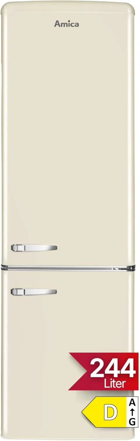 Amica Congelador, 244 L, standalone, armário congelador, 181 cm de altura, 55 cm de largura, Amica KGCR 387 101 B Congelador Retro / Congelador