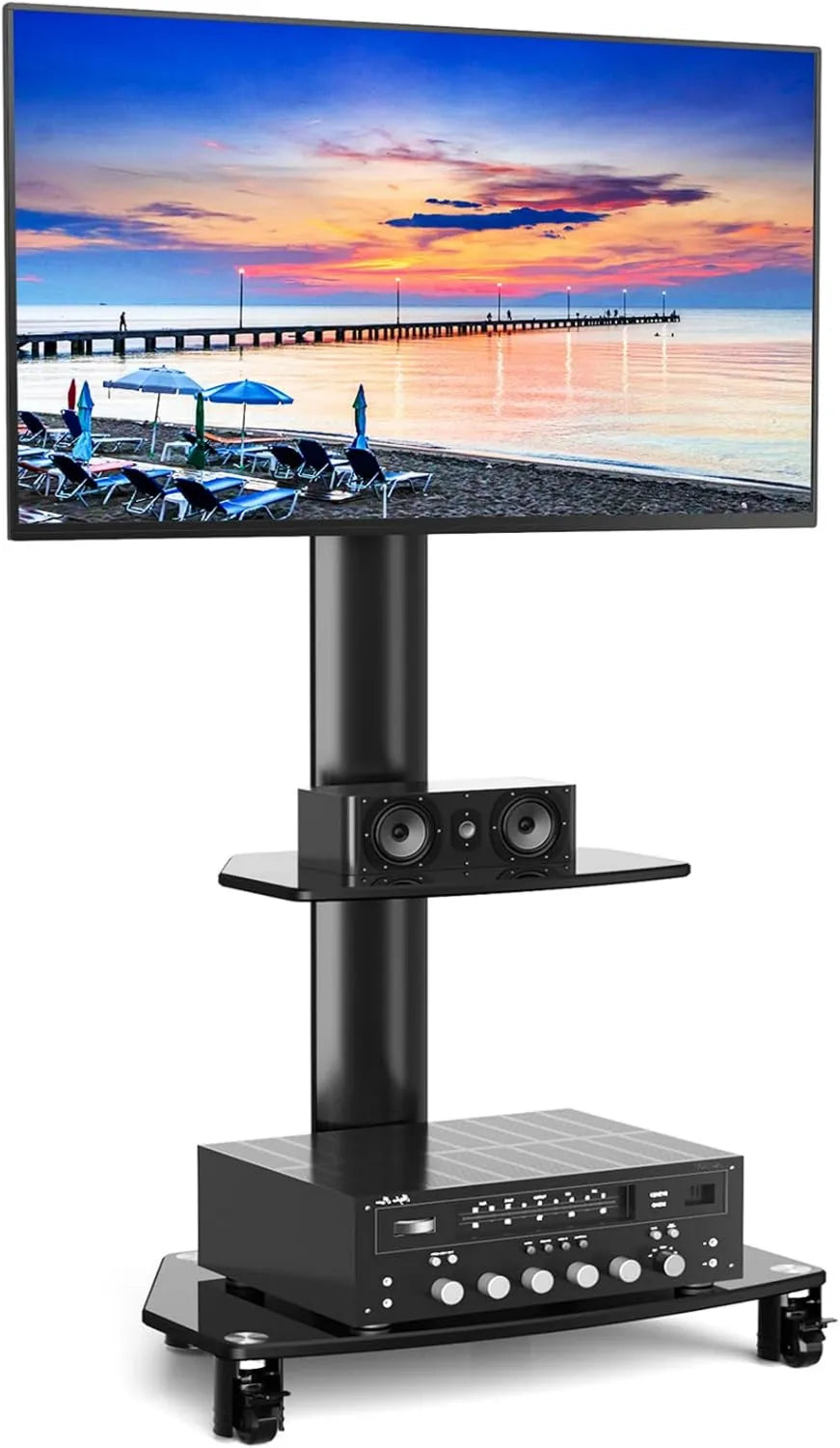 suporte de TV, 70 polegadas, 400x400 mm, rodas móveis, RFIVER rodízios de suporte de TV com Cantilever porta carrinho de TV para ecrã de TV 27-70