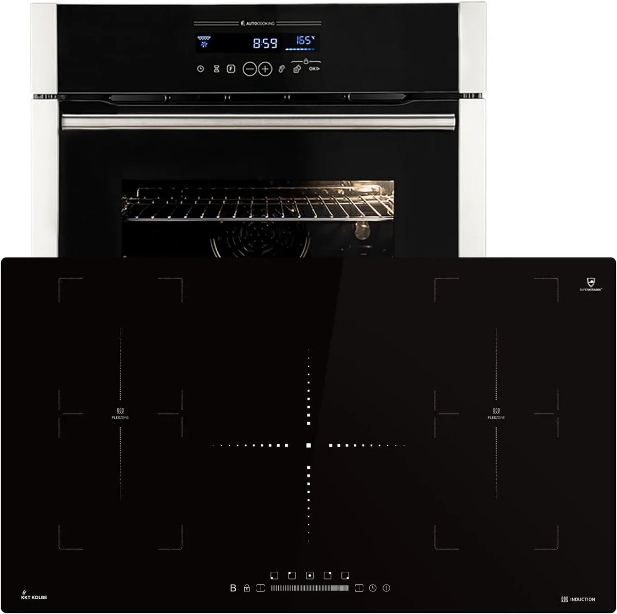 KKT KOLBE Cozinhador com forno EB8016ED IH89005FZ, 60cm, encastrado, timer, grelha, pizza, temporizador automático, SET8016IH890FZ, Catalisar, Assando, Função