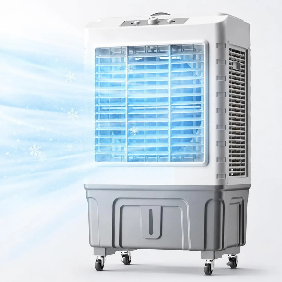 JxYQZD Ar condicionado, 60 L, portátil, industrial, 3 velocidades, tanque grande, profissional, 120°, Grande Angle Air Difusão, para uso doméstico