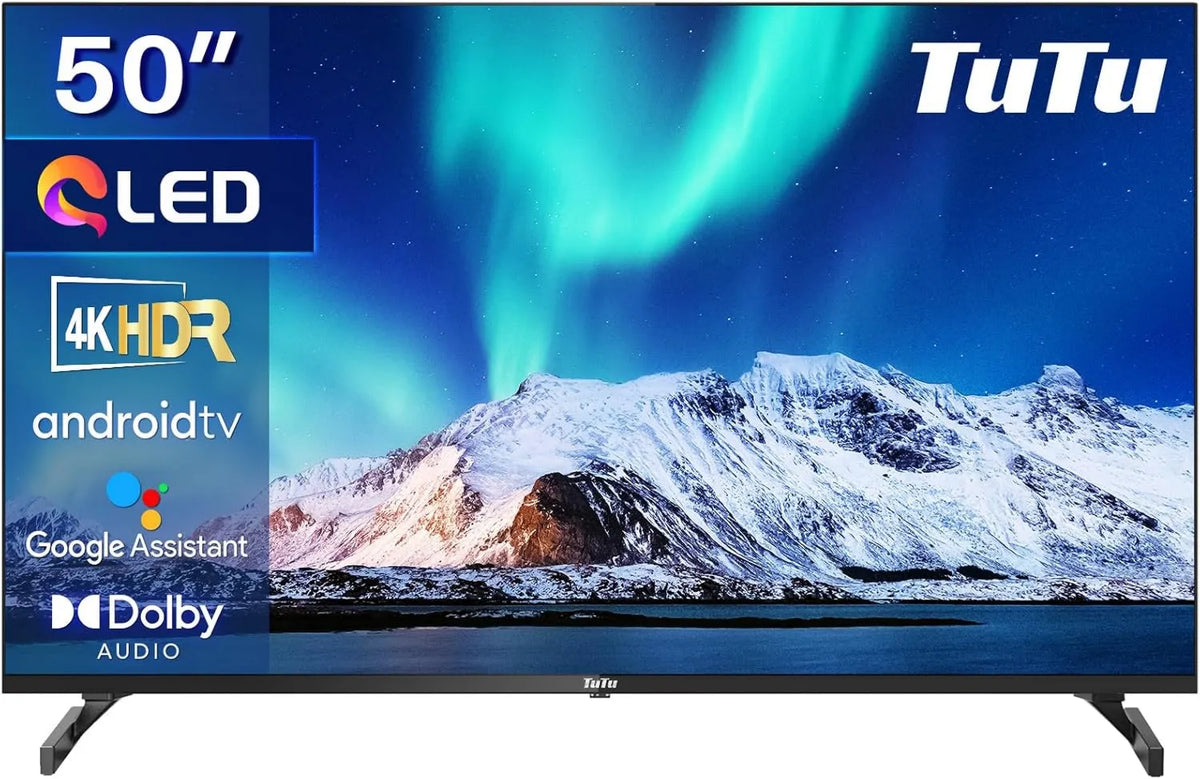 Smart TV, 50 polegadas, TV, TuTu TUQ50UN1, QLED, sintonizador triplo DVB-T2, S2, Wi-Fi, Bluetooth, Android OS, App Store, 126 cm, Cromadocast, Molotov e