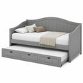 Cama nido de madera con almacenamiento y cama adicional gris