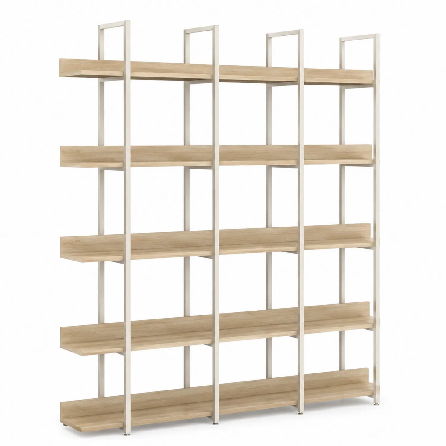 Estantería de pie de madera y metal con 5 niveles 200x150x35 cm