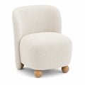 Silla de Tela Beige con Patas de Madera