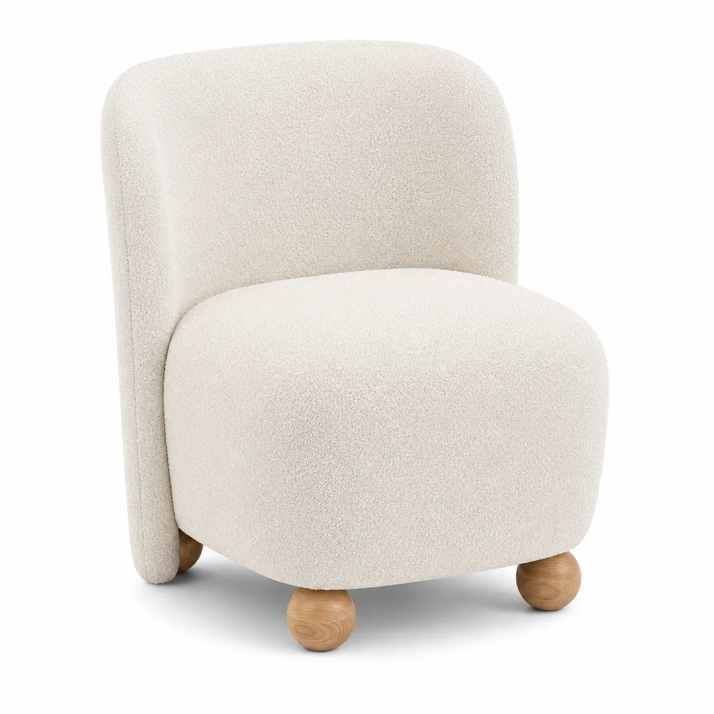 Silla de Tela Beige con Patas de Madera