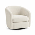 Sillón giratorio de madera contrachapada y poliéster beige