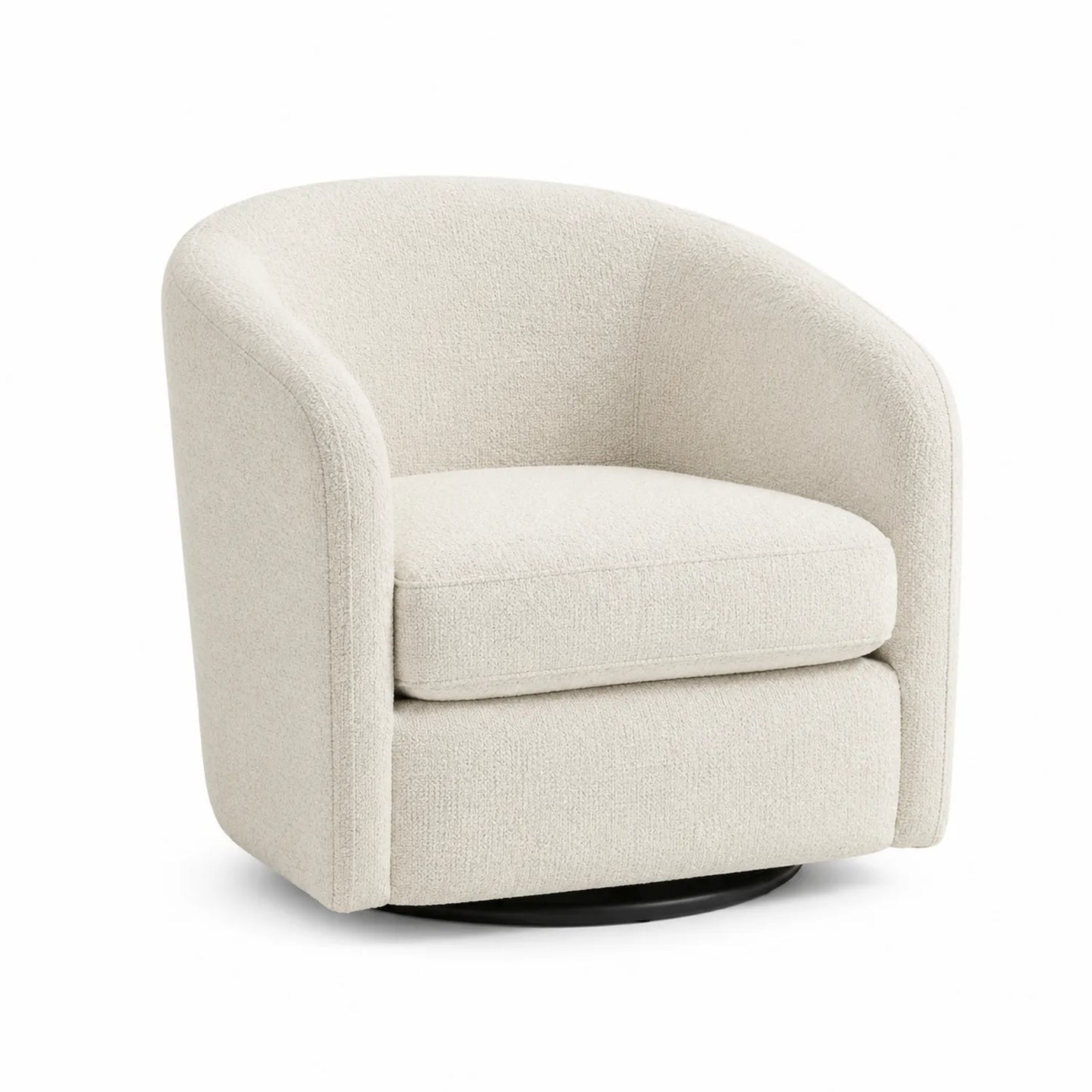 Sillón giratorio de madera contrachapada y poliéster beige