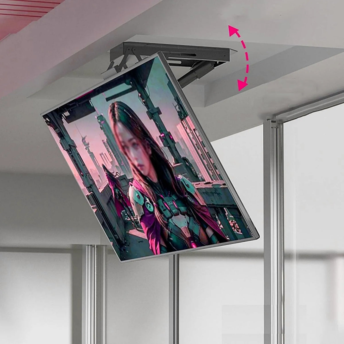 SGKOMN Smart TV 50-75inch, 75 polegadas, TV, instalação de parede, suporte teto inclinada de 0 a 85°, com comando à distância, sistema Levage él