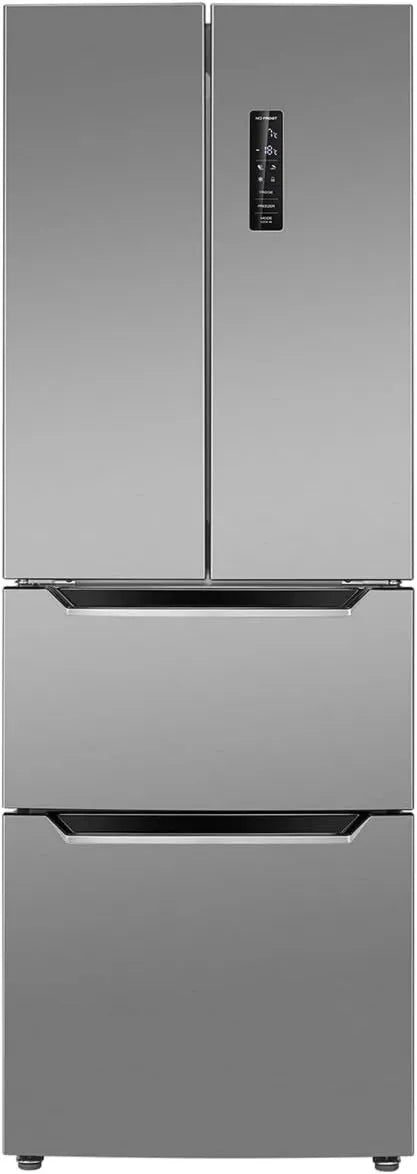 Bomann Congelador, 320 L, iluminação LED, aço inoxidável, armário congelador, 4 prateleiras de vidro, 2 gavetas congelador, sistema MultiAirflow
