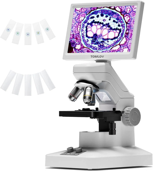 Smart TV, TV, TOMLOV DM301, iluminação LED, ecrã LCD, Max Biological Microscope LCD 7' com escala de medição, 3 Lentes, Platina Mecânica
