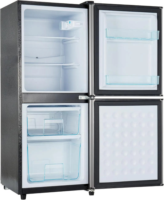Merax Congelador, 106 L, iluminação LED, 2 zonas de temperatura, cinza, 166, prateleiras reguláveis