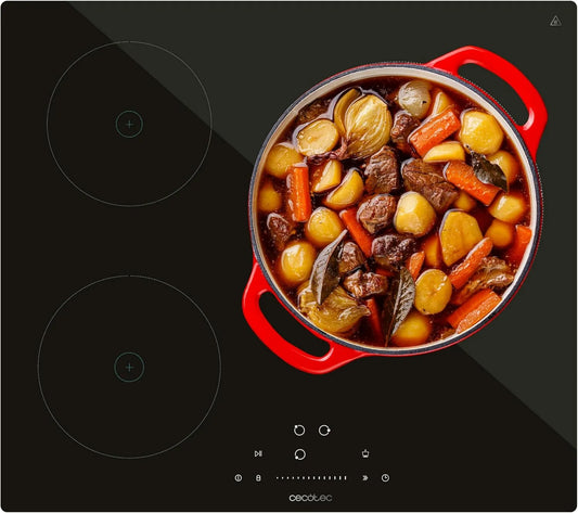 Cecotec Bolero Esquadrão I Placa de indução, 3 lareiras, 7200 W, mesa de cozinha indução, Boost, toque, travamento, 9 N pontos