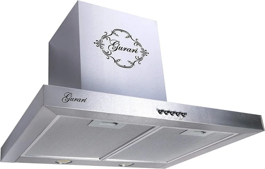 exaustor, 60 cm, 1000 m3/h, capa de cozinha, 3 velocidades, instalação de parede, aço inoxidável, Gurari 461 Stainless 60, LED