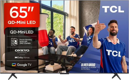 Google 65Q6C 1000nits Smart TV, 144 Hz, TV, 4K UHD, HDR, Dolby Vision IQ e Atmos, sistema Audio Onkyo 2, Motion Clarity Pro 144Hz, TCL 65Q6C