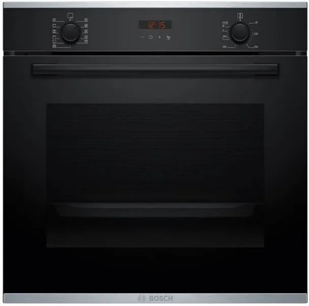 Bosch HBA274BB3F Forno elétrico, 60 x 60 cm, encastrado, efeito 3D, preto, assistente de limpeza de hidrólise em 4 min, 10 receitas de automóveis, Série 4