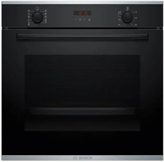 Bosch HBA274BB3F Forno elétrico, 60 x 60 cm, encastrado, efeito 3D, preto, assistente de limpeza de hidrólise em 4 min, 10 receitas de automóveis, Série 4