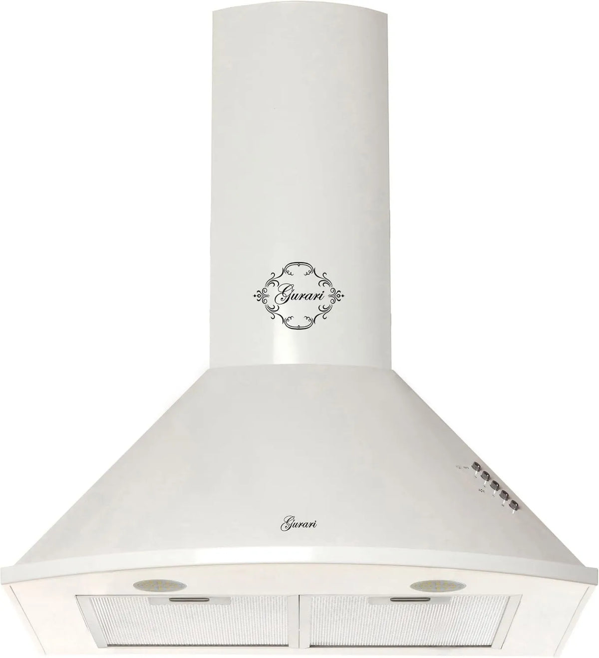 Gurari exaustor 1000, 60 cm, capa de cozinha, evacuação e reciclagem, instalação de parede, 3 níveis, branco