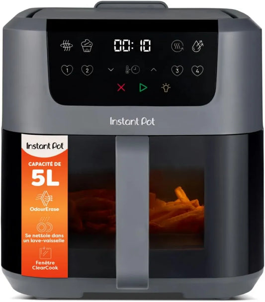 Radiador elétrico, 5 L, revestimento anti-aderente, tamanho familiar 4 em 1 Fritura quente, Máquina de fritura de ar quente Instant Pot Vortex Compact