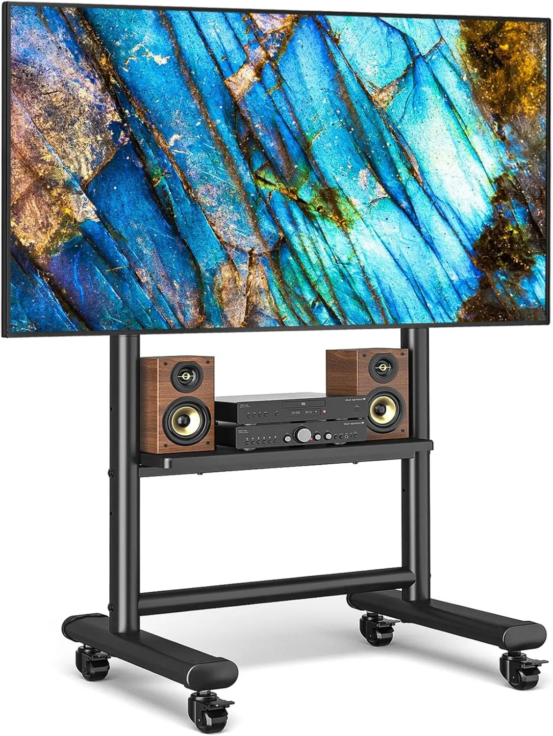 suporte de TV, 86 polegadas, 800x600mm, rodas móveis, até 68 kg, rack RFIVER TV com prateleira para 50-86 polegadas TV