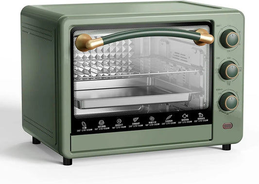 ZHJOPP Forno elétrico, 32 L, 1500 W, verde, 32 L forno de convecção multifuncional para cozinhar utensílios de cozinha por Casa