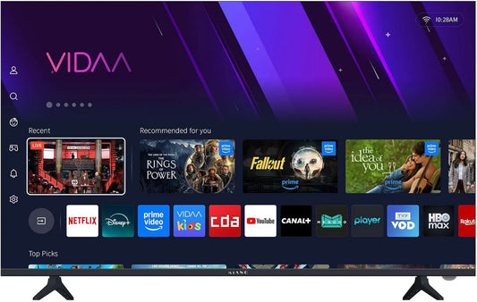 KIANO Elegância Smart TV, 43 polegadas, TV, 4K UHD, HDR, sintonizador triplo DVB-T2, S2, HDMI, USB, Wi-Fi, gravação PVR, Dolby Digital Plus, D-LED