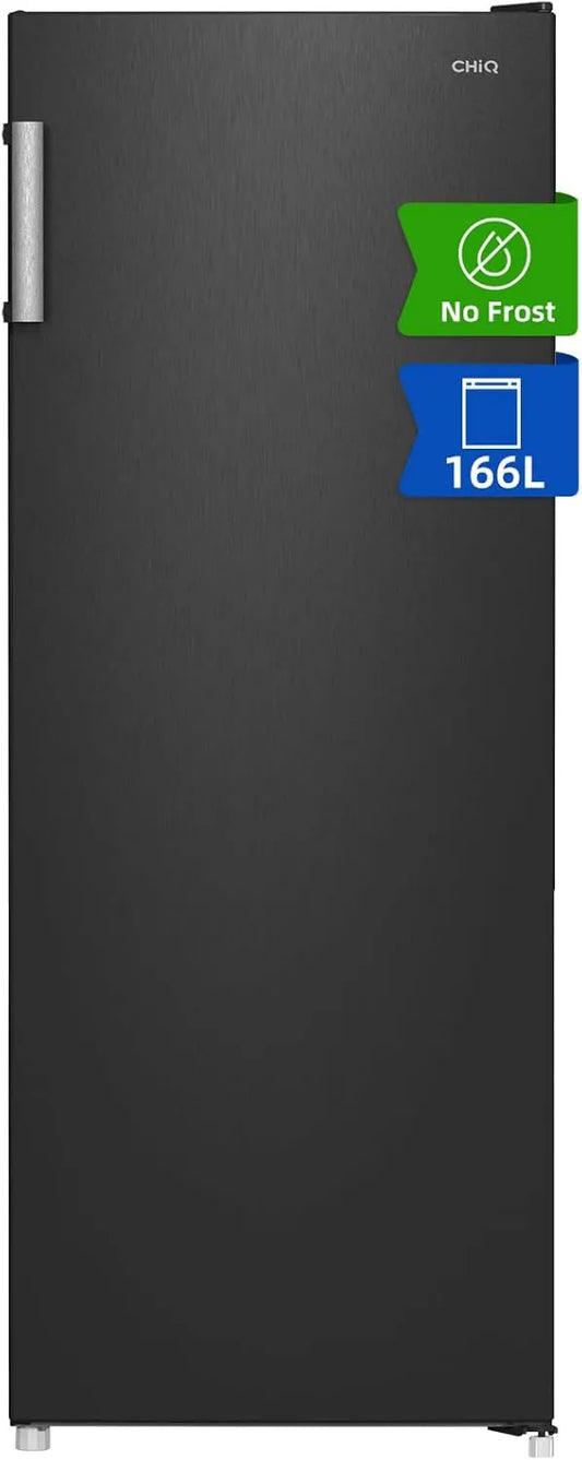 Congelador, 166 L, Classe E de energia, CHiQ FSD166NE4E, No Frost, termostato, silencioso, aço inoxidável, preto, arrefecimento rápido