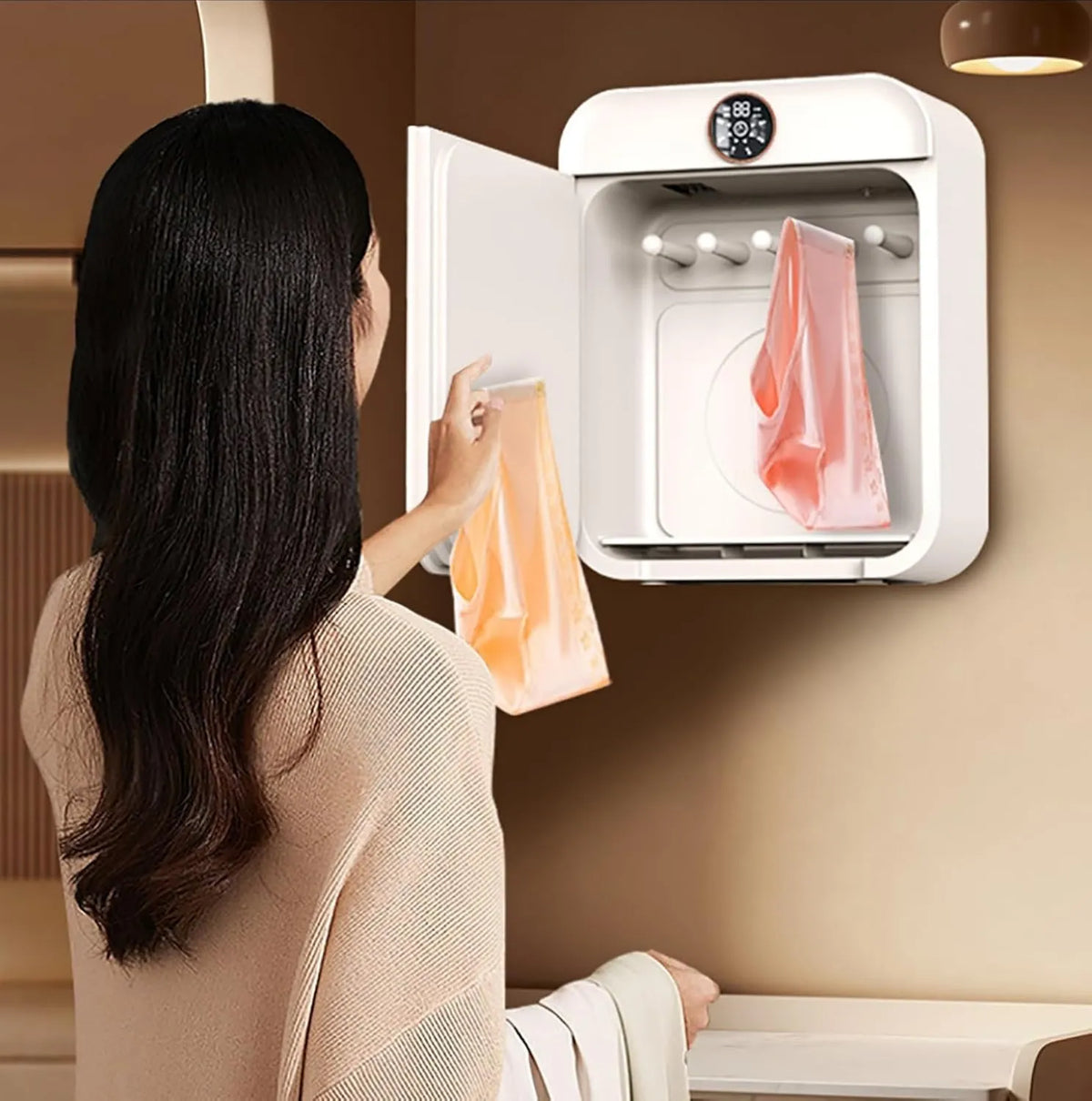 ZMIN Secador, branco, ar secagem quente a 70°, Moda 5 velocidades, para Apartamento, Design no Posto Direito, Casa, Dormitório