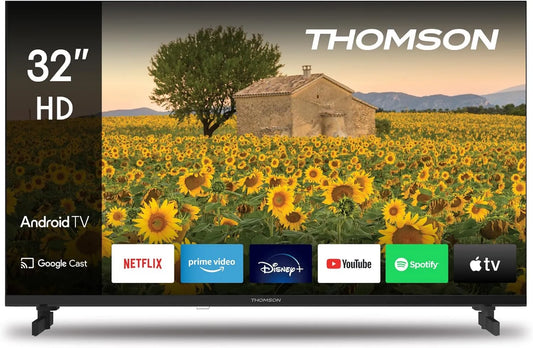 THOMSON Google 32HA2S13 Smart TV, 32 polegadas, TV, HDMI, Wi-Fi, Bluetooth, Android OS, Triplo-Tuner, Dolby Digital, 80 cm, Um painel- 32HA2S13