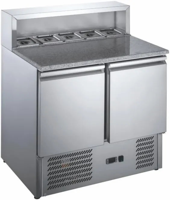 Générique Produto Granit Plan, Pizza refrigerada Tabela 2 Portas com Saladette, 240L, +2, +8°C, +8°C - GN 1