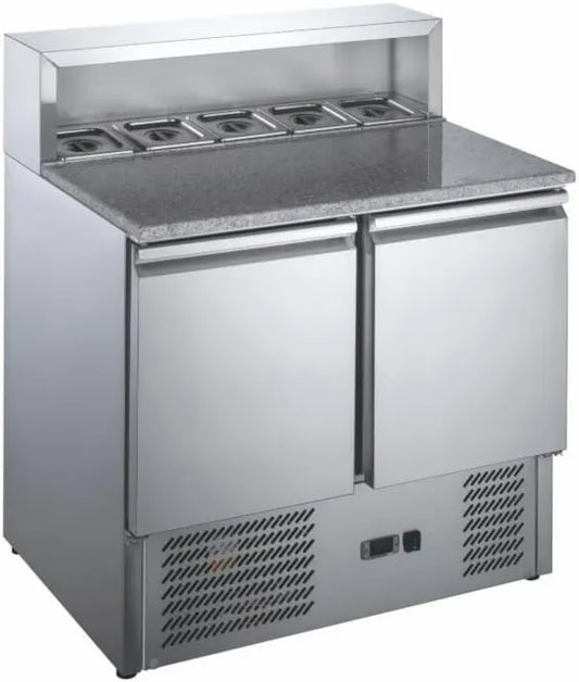 Générique Produto Granit Plan, Pizza refrigerada Tabela 2 Portas com Saladette, 240L, +2, +8°C, +8°C - GN 1
