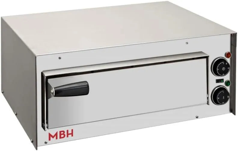 MBH - MAQUINARIA BAR HOSTELERÍA Pizza forno elétrico, industrial, profissional, aço inoxidável, MBH Professional forno de pizza pequeno 1 quarto porta de forno elétrico industrial
