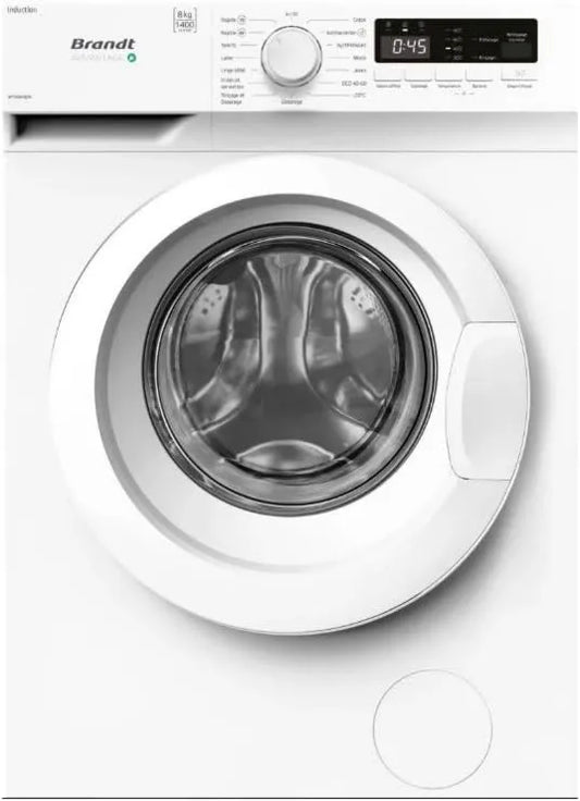 Máquina de lavar roupa WFB383QW, 15 programas, 8 kg, silencioso, incluindo mod, A máquina de lavar portinhola BRANDT WF383QW oferece capacidade e velocidade de 8 kg