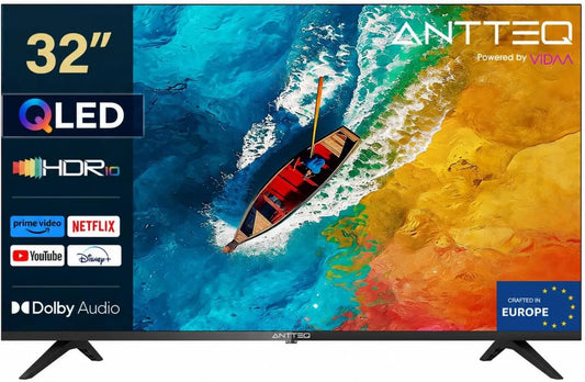 Smart TV, 32 polegadas, TV, Antteq AV32H5Q, QLED, sintonizador triplo DVB-T2, S2, Bluetooth, App Store, DAZN, Netflix, Vídeo Prime, Rakuten TV