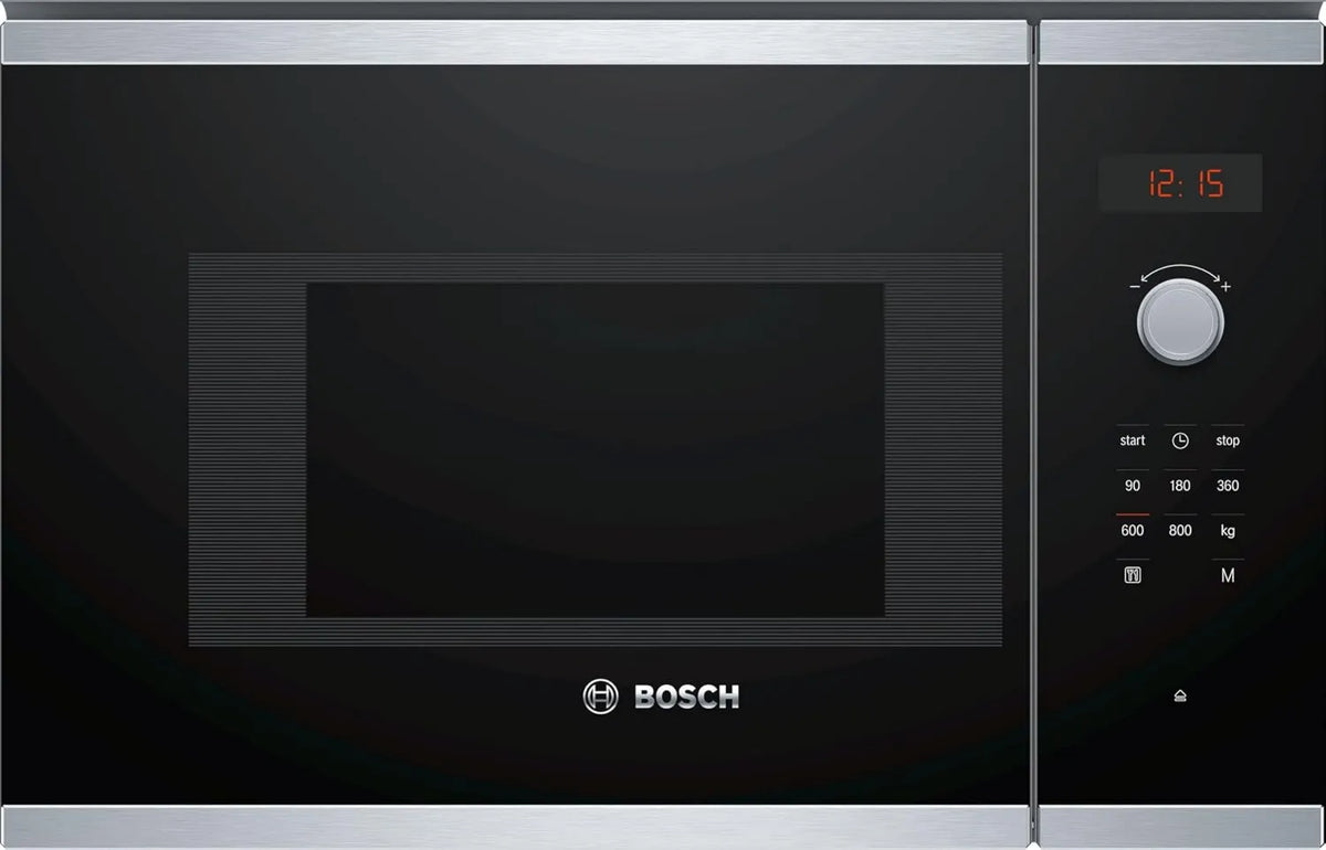 Bosch BFL523MS1F Microondas, encastradas, aço inoxidável, microondas, Série 4, Aço Inoxidável