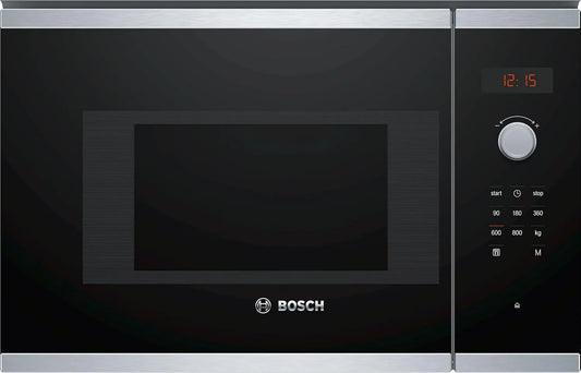 Bosch BFL523MS1F Microondas, encastradas, aço inoxidável, microondas, Série 4, Aço Inoxidável